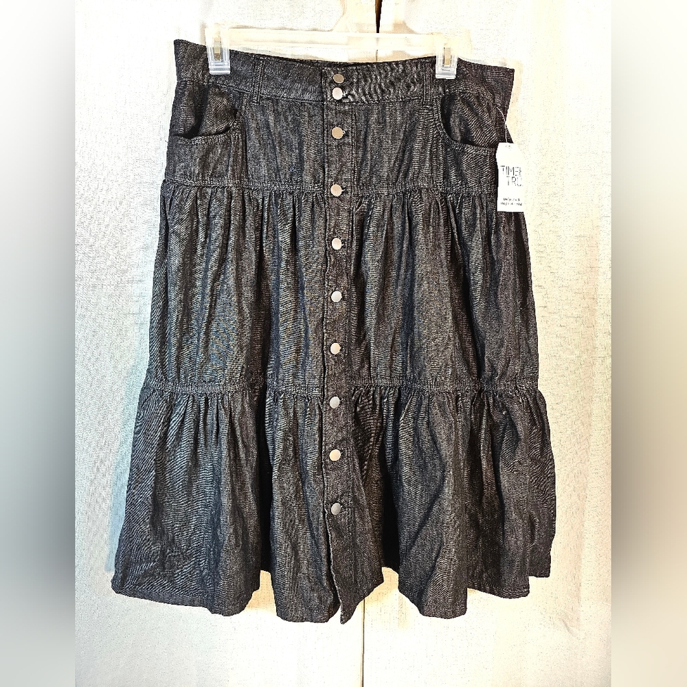 2/$20 Nwt Time And Tru 18 Denim Tiered Skirt